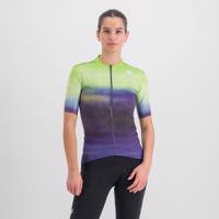 SPORTFUL Cyklistický dres s krátkým rukávem - FLOW SUPERGIARA - světle zelená/fialová XS