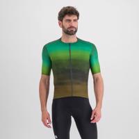 SPORTFUL Cyklistický dres s krátkým rukávem - FLOW SUPERGIARA - zelená/hnědá L