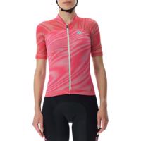 UYN Cyklistický dres s krátkým rukávem - BIKING WAVE LADY - černá/růžová M