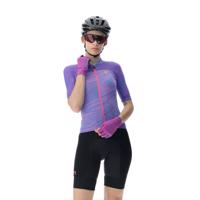 UYN Cyklistický dres s krátkým rukávem - BIKING WAVE LADY - růžová/černá/fialová M