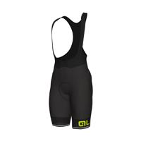 ALÉ Cyklistické kalhoty krátké s laclem - CORSA - žlutá/černá 2XL
