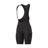 ALÉ Cyklistické kalhoty krátké s laclem - OFF-ROAD GRAVEL STONES CARGO LADY - černá XS