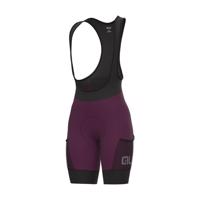 ALÉ Cyklistické kalhoty krátké s laclem - OFF-ROAD GRAVEL STONES CARGO LADY - fialová S