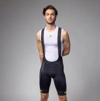 ALÉ Cyklistické kalhoty krátké s laclem - PRAGMA CORSA 2.0 - černá/žlutá 2XL