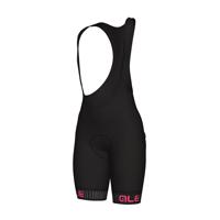 ALÉ Cyklistické kalhoty krátké s laclem - TRAGUARDO LADY - černá/růžová L