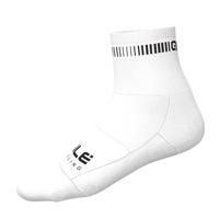 ALÉ Cyklistické ponožky klasické - LOGO Q-SKIN  - bílá M
