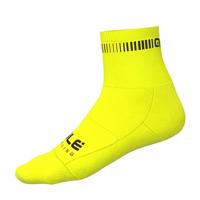 ALÉ Cyklistické ponožky klasické - LOGO Q-SKIN  - žlutá S
