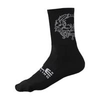 ALÉ Cyklistické ponožky klasické - SKULL - černá