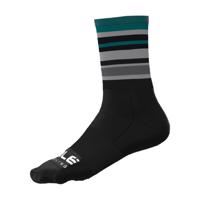 ALÉ Cyklistické ponožky klasické - STRIPES - černá/zelená
