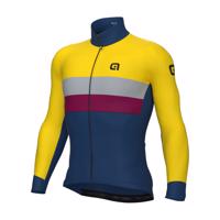 ALÉ Cyklistický dres s dlouhým rukávem zimní - CHAOS OFF ROAD - GRAVEL - modrá/žlutá M