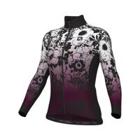 ALÉ Cyklistický dres s dlouhým rukávem zimní - NADINE PRAGMA - černá/bílá/bordó M