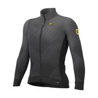 ALÉ Cyklistický dres s dlouhým rukávem zimní - PR-S STORM - černá/šedá