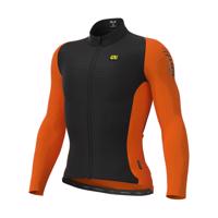 ALÉ Cyklistický dres s dlouhým rukávem zimní - R-EV1 WARM RACE 2.0 - oranžová