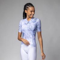 ALÉ Cyklistický dres s krátkým rukávem - PR-E MARBLE - světle modrá/bílá XL