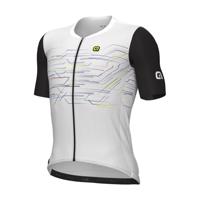 ALÉ Cyklistický dres s krátkým rukávem - PR-E MEGABYTE - bílá/černá S