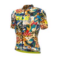 ALÉ Cyklistický dres s krátkým rukávem - PR-R KENYA - černá/modrá/žlutá/oranžová/zelená 5XL