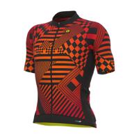 ALÉ Cyklistický dres s krátkým rukávem - PR-S CHECKER - červená M