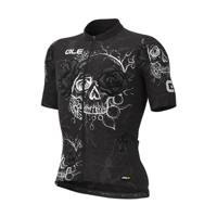 ALÉ Cyklistický dres s krátkým rukávem - SKULL - černá/bílá