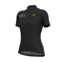 ALÉ Cyklistický dres s krátkým rukávem - SOLID COLOR BLOCK LADY - černá