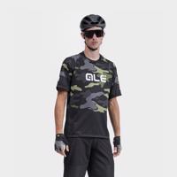 ALÉ Cyklistický dres s krátkým rukávem - STAIN OFF ROAD MTB - šedá/černá/zelená 3XL