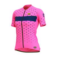 ALÉ Cyklistický dres s krátkým rukávem - STARS LADY - růžová/modrá S