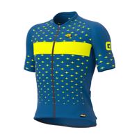 ALÉ Cyklistický dres s krátkým rukávem - STARS - žlutá/modrá