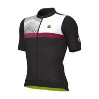 ALÉ Cyklistický dres s krátkým rukávem - ZIG ZAG PR-S - černá XL