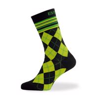 BIOTEX Cyklistické ponožky klasické - JACQUARD - žlutá/černá 37-39