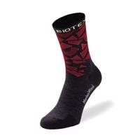 BIOTEX Cyklistické ponožky klasické - MERINO - červená/černá 46-48