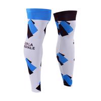 BONAVELO Cyklistické návleky nad kolena - AG2R 2018 - bílá/černá/světle modrá S