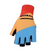 BONAVELO Cyklistické rukavice krátkoprsté - BAHRAIN MCLAREN - žlutá/červená