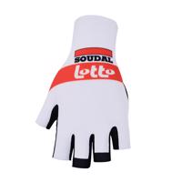 BONAVELO Cyklistické rukavice krátkoprsté - LOTTO SOUDAL - černá/červená L