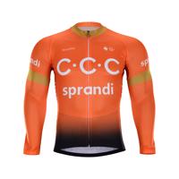 BONAVELO Cyklistický dres s dlouhým rukávem letní - CCC 2020 SUMMER - oranžová