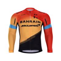 BONAVELO Cyklistický dres s dlouhým rukávem zimní - BAHRAIN MCL. '20 WNT - černá/žlutá/červená XL