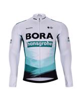 BONAVELO Cyklistický dres s dlouhým rukávem zimní - BORA 2021 WINTER - zelená/černá/bílá 5XL