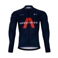 BONAVELO Cyklistický dres s dlouhým rukávem zimní - INEOS 2021 WINTER - černá/modrá 2XL