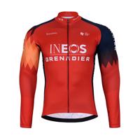 BONAVELO Cyklistický dres s dlouhým rukávem zimní - INEOS 2024 WINTER - červená/modrá 4XL