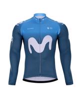BONAVELO Cyklistický dres s dlouhým rukávem zimní - MOVISTAR 2021 WINTER - bílá/modrá 2XL