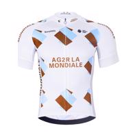 BONAVELO Cyklistický dres s krátkým rukávem - AG2R LA MONDIALE - bílá/modrá 4XL