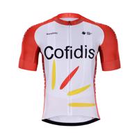 BONAVELO Cyklistický dres s krátkým rukávem - COFIDIS 2021 - červená/bílá L