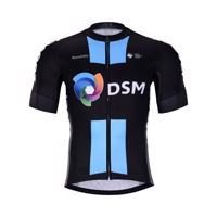 BONAVELO Cyklistický dres s krátkým rukávem - DSM 2022 - černá/světle modrá 2XL