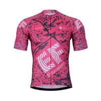 BONAVELO Cyklistický dres s krátkým rukávem - EDUCATION-NIPPO 2022 - růžová/modrá/bílá/černá XL