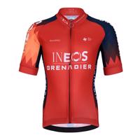 BONAVELO Cyklistický dres s krátkým rukávem - INEOS 2024 KIDS - červená/modrá XS-125cm