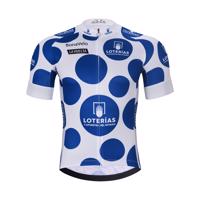 BONAVELO Cyklistický dres s krátkým rukávem - LA VUELTA - bílá/modrá 2XL