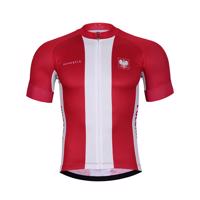 BONAVELO Cyklistický dres s krátkým rukávem - POLAND II. - bílá/červená 2XL