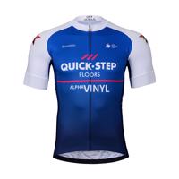 BONAVELO Cyklistický dres s krátkým rukávem - QUICKSTEP 2022 - bílá/modrá 2XL