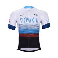 BONAVELO Cyklistický dres s krátkým rukávem - SLOVAKIA - bílá/červená/modrá/černá L