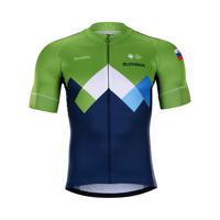 BONAVELO Cyklistický dres s krátkým rukávem - SLOVENIA - zelená/modrá L