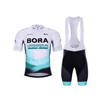 BONAVELO Cyklistický krátký dres a krátké kalhoty - BORA 2021 - zelená/černá/bílá