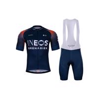 BONAVELO Cyklistický krátký dres a krátké kalhoty - INEOS GRENADIERS '22 - červená/modrá